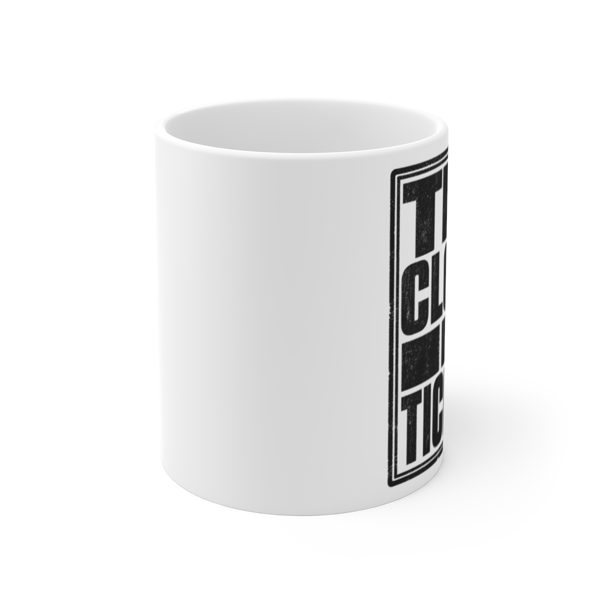 Unus Annus "The Clock is Ticking" White Mug - alternate angle 1, merchandise